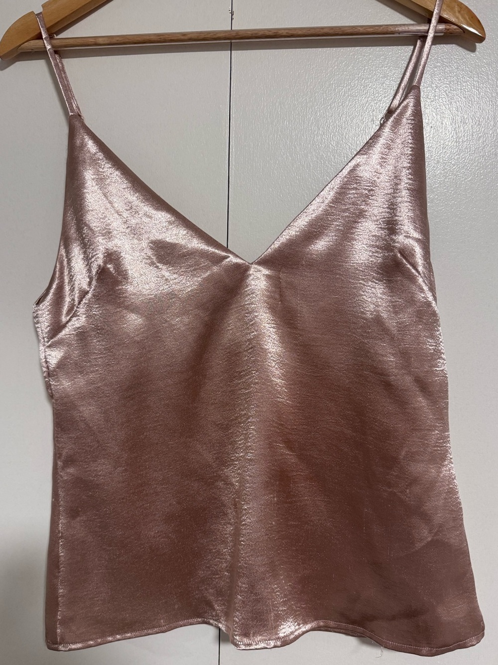 by the way. Satin V-Neck Cami in Rose Gold